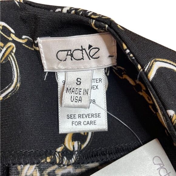 NWT Y2K vintage Cache black chain mini skirt Jersey Small tie front - Picture 8 of 8